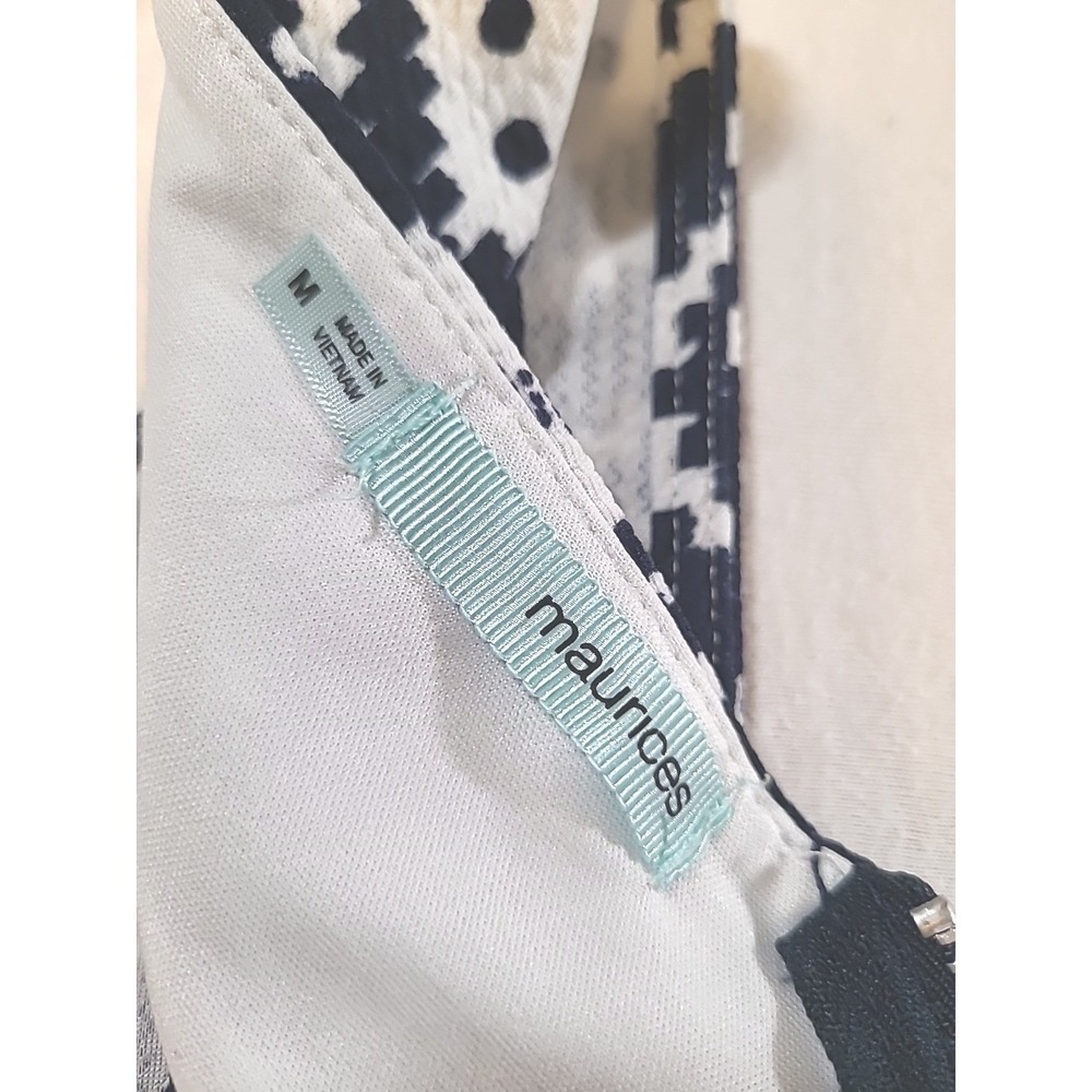 Maurices Sun Dress Size Medium Black & White Sleeveless 1/4 Zipper Back Heavier - Picture 14 of 16